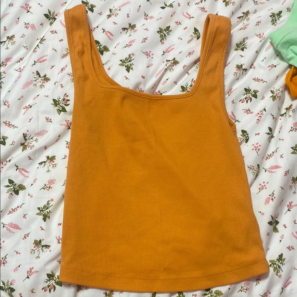 Old Navy Yellow Fitted Sleeveless Tank Top